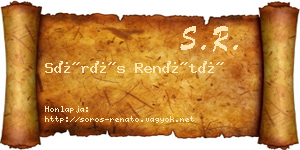 Sörös Renátó névjegykártya